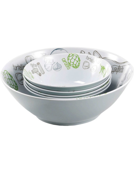 Brunner Bowl Set salotos ir makaronai 5 vnt. melamino