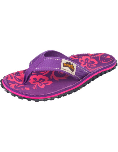 Gumbies Thong Sandal Purple Hibiscus