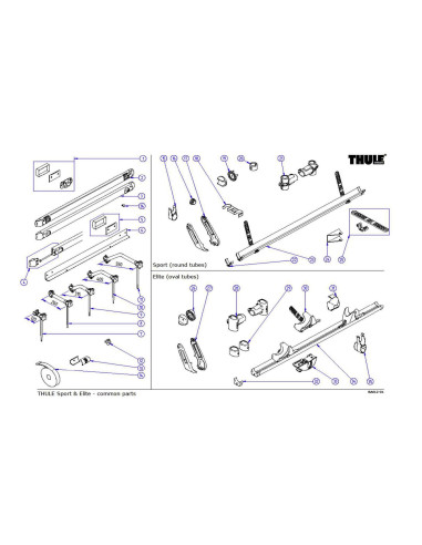 „Thule“ galinių dangtelių „Elite“ bėgis tinka „Omni-Bike Elite / Lift“.