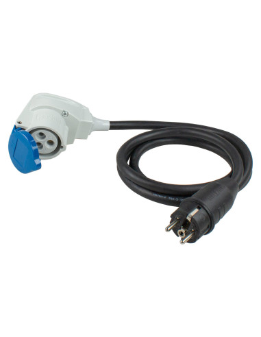 CEE kampinis adapterio laidas, apsauginis kontaktinis kištukas prie CEE movos, 3 kontaktų