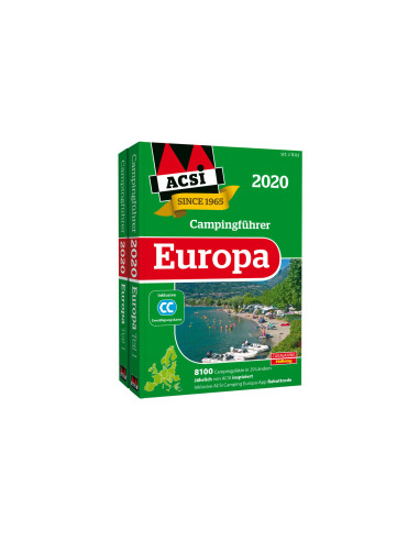ACSI Camping Guide Europe 2020 su CampingCard nuolaidų kortele