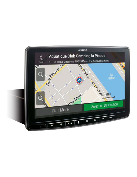 Alpine INE-F904DC daugialypės terpės navigacinė sistema, skirta mobiliesiems namams ir sunkvežimiams