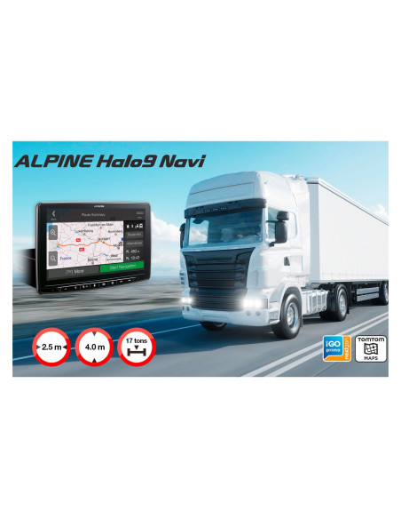 Alpine INE-F904DC daugialypės terpės navigacinė sistema, skirta mobiliesiems namams ir sunkvežimiams