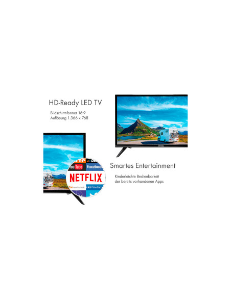 Schwaiger kempingo palydovinės sistemos komplektas su Smart TV 24