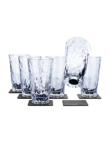 Silwy long drink magnetinės plastikinės stiklinės, įskaitant metalinius gelio padėkliukus 6 vnt