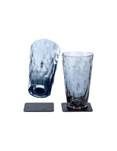 Silwy long drink magnetinės plastikinės stiklinės, įskaitant metalinius gelio padėkliukus, 2 vnt
