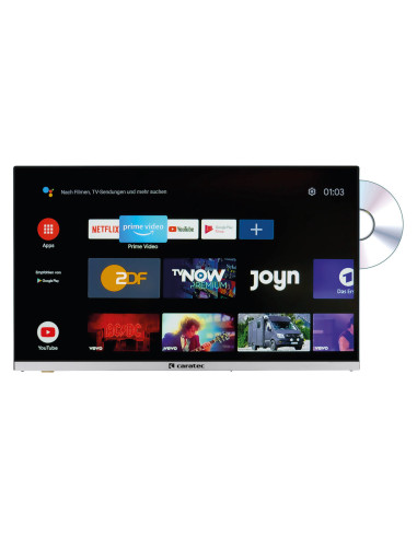 „Caratec Vision“ plačiakampis televizorius su DVB-T2 HD DVB-S2 DVD grotuvu ir „Smart TV Stick“