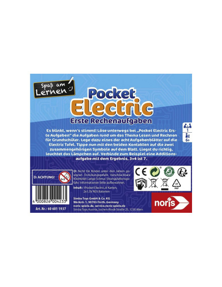 Zoch Pocket Electric Pirmosios aritmetinės užduotys Mokomasis žaidimas nuo 4 metų