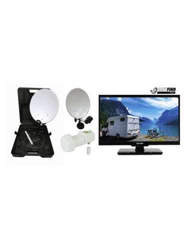 Easyfind Falcon Camping Set LED televizorius su palydovine sistema