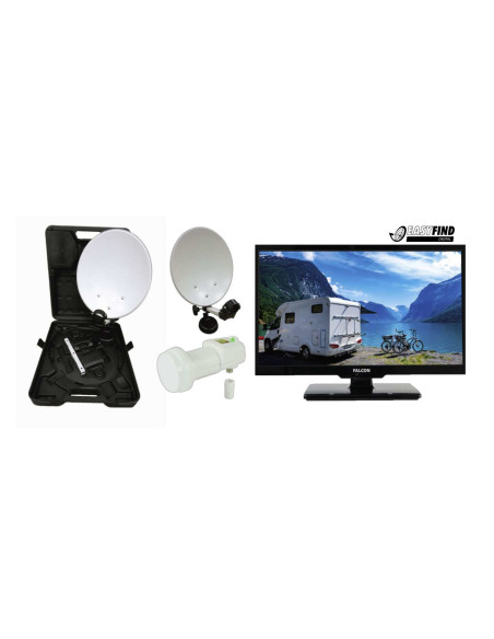 Easyfind Falcon Camping Set LED televizorius su palydovine sistema