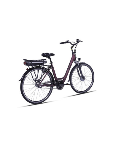 LLobe Metropolitan Joy miesto elektroninis dviratis 28 colių bordo raudonas