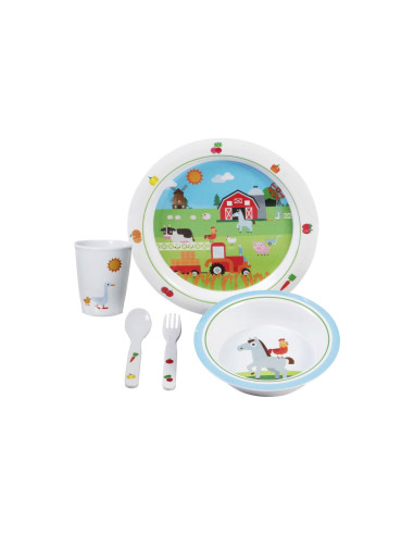 Brunner Melamine Farm Boy 3+ vaikiškų indų rinkinys, 5 vnt